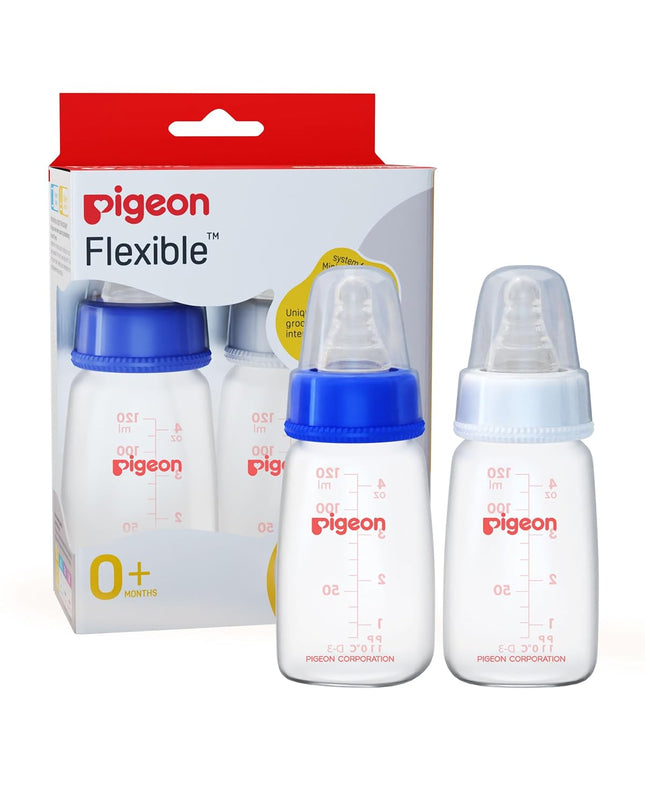 Pigeon Peristaltic Nursing Bottle Small – Pack of 2 (120ml Each)
