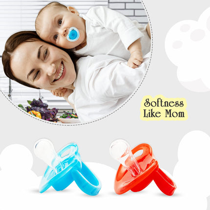 Mee Mee Baby Pacifier – BPA-Free, Orthodontic Silicone Nipples with Protective Cap | Pack of 2