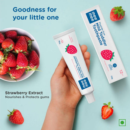 Mee Mee Gentle Baby Toothpaste – Natural Strawberry Flavor, No Fluoride, 70g