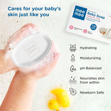 Mee Mee Nourishing Baby Soap with Almond & Milk Extracts, 75 g (Pack of 3)