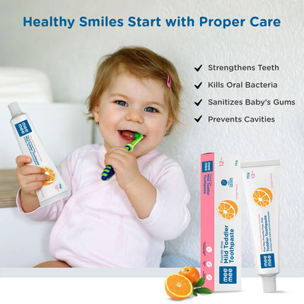 Mee Mee Fluoride‑Free Mild Toddler Toothpaste – Orange Flavor, 70 g (Pack of 1)