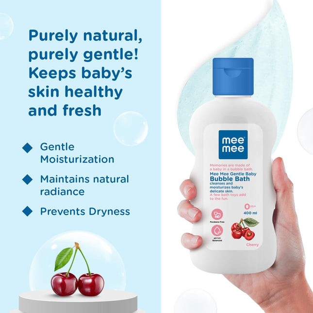 Mee Mee Gentle Baby Bubble Bath & Body Wash with Cherry & Fruit Extracts – 400 ml
