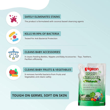 Pigeon Liquid Cleanser Refill (200ml / 650ml) – Baby Bottle, Nipple & Accessories Cleaner