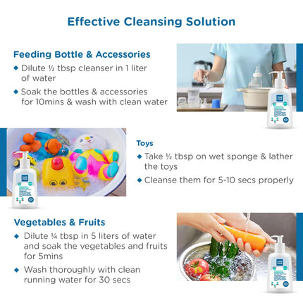 Mee Mee Baby Liquid Cleanser – 500 ml | Gentle & Safe for Baby Bottles, Toys & Accessories