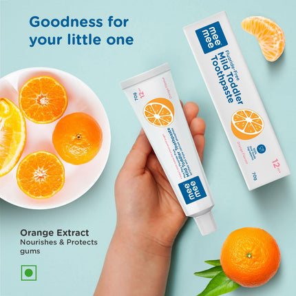 Mee Mee Fluoride‑Free Mild Toddler Toothpaste – Orange Flavor, 70 g (Pack of 1)