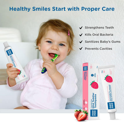 Mee Mee Gentle Baby Toothpaste – Natural Strawberry Flavor, No Fluoride, 70g