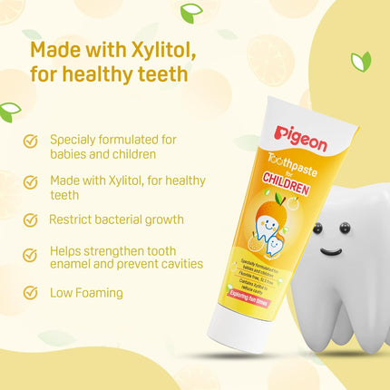 Pigeon Baby Toothpaste, Strawberry & Orange (45g, Pack of 2) – Fluoride-Free & Safe for Infants