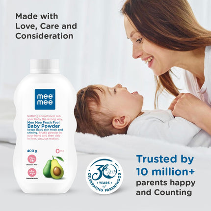 Mee Mee Baby Powder – Fresh Feel, 200 g (Talcum Powder), Clinically & Dermatologically Tested, Paraben Free, Suitable 0 m+