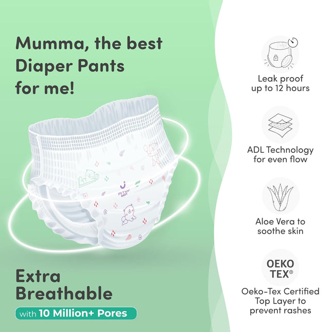 Mylo Baby Diapers – XL Size (12–17 kg), 28 Count – Soft, Absorbent & Rash-Free Comfort