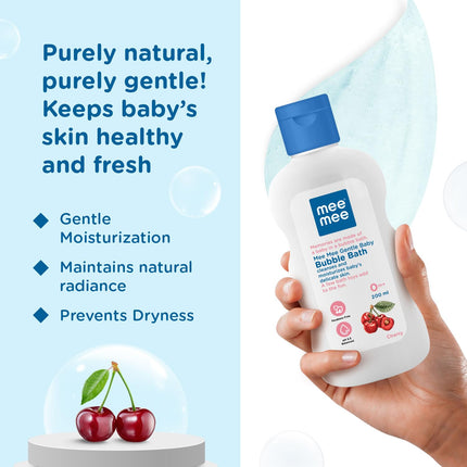 Mee Mee Gentle Baby Bubble Bath | Tear-Free, pH Balanced, Cherry Scent – 400 ml