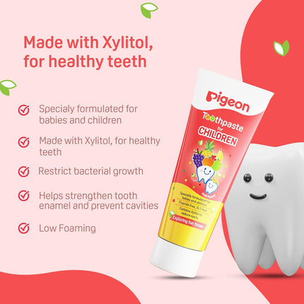 Pigeon Baby Toothpaste, Strawberry & Orange (45g, Pack of 2) – Fluoride-Free & Safe for Infants