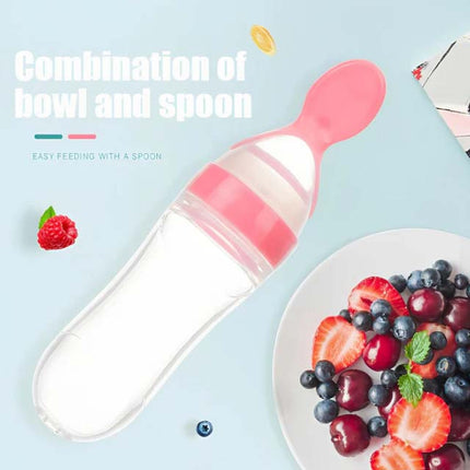 Baby Spoon Feeder – Soft Silicone Feeding Bottle with Spoon Tip | BPA-Free – Pack of 1