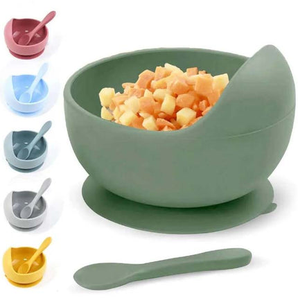 Baby Silicone Bowl with Spoon – Suction Base Feeding Bowl Set | BPA-Free, Non-Slip – Pack of 1