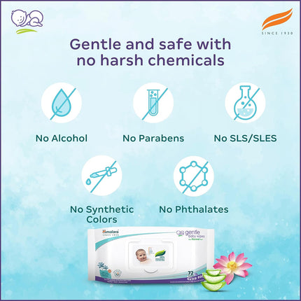 Himalaya Baby Cleansing Wipes – Pack of 2 | Natural & Safe for Newborns