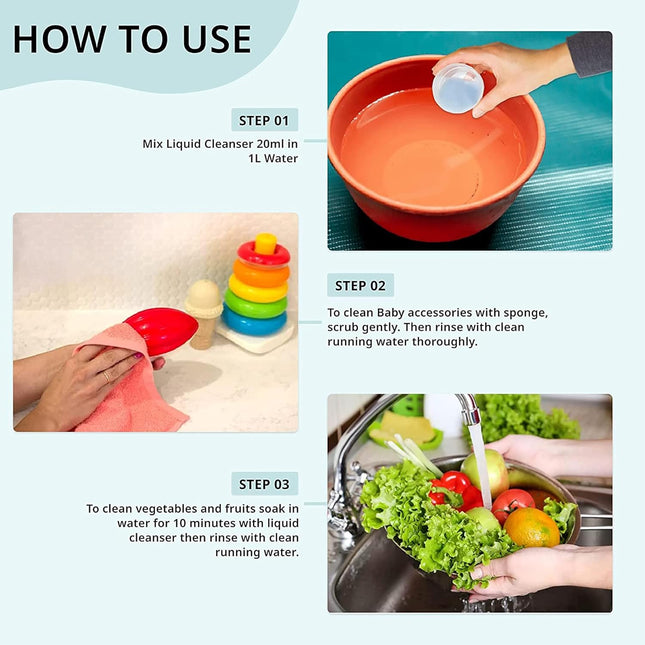 Pigeon Baby Bottle & Vegetable Cleanser – 200 ml, Food-Grade Formula