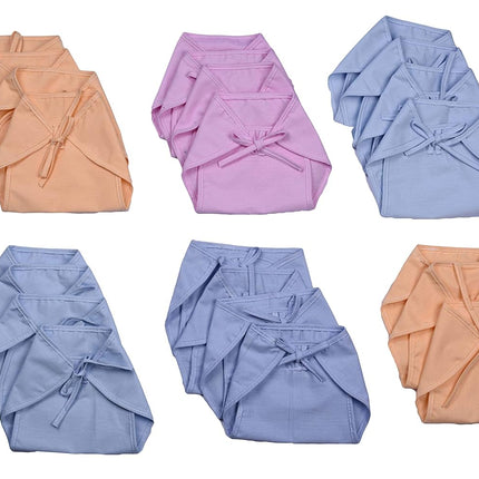 Baby Cotton Nappies – Pack of 12 | Soft, Reusable & Washable Cloth Diapers for Newborns