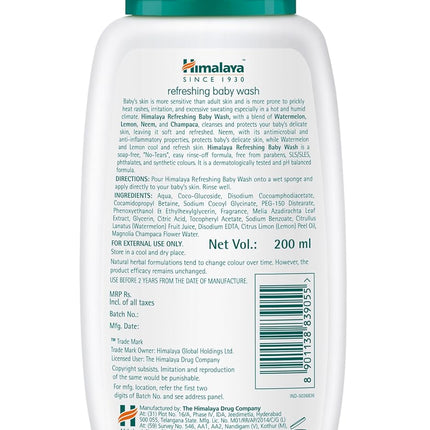 Himalaya Refreshing Baby Wash – Gently Cleanses & Cools Baby’s Skin