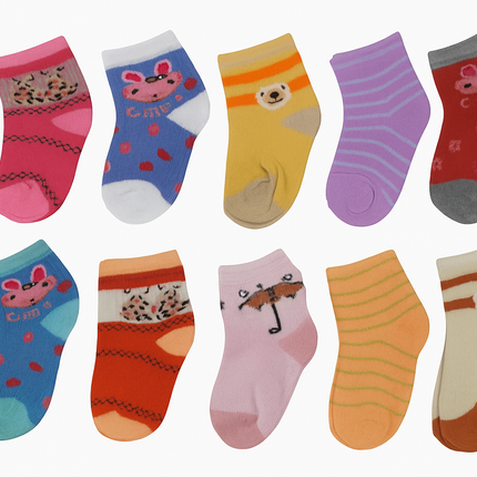 Newborn Trendz Premium 10 Pairs Baby Socks Set – 0‑6 Months Unisex