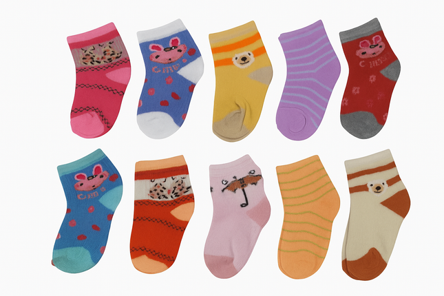 Newborn Trendz Premium 10 Pairs Baby Socks Set – 0‑6 Months Unisex