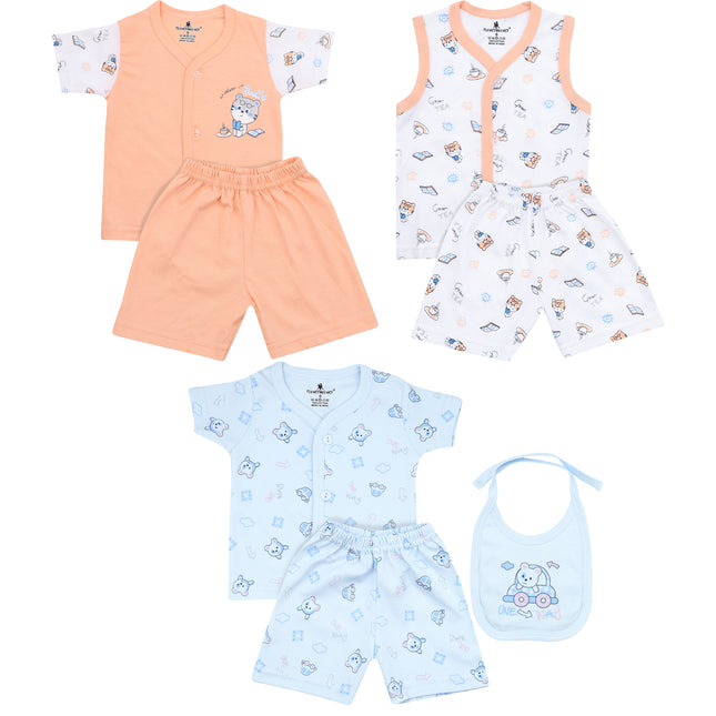 Newborn Baby Suit Combo Pack of 3 (0–3 Months) – Soft Cotton & Comfortable Wear