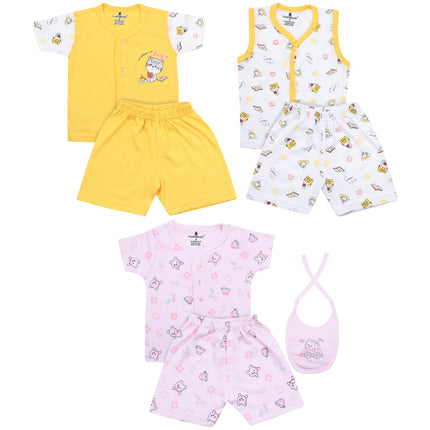 Newborn Baby Suit Combo Pack of 3 (0–3 Months) – Soft Cotton & Comfortable Wear