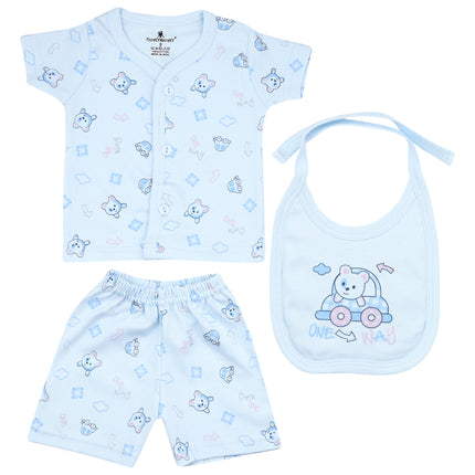Newborn Baby Suit Combo Pack of 3 (0–3 Months) – Soft Cotton & Comfortable Wear