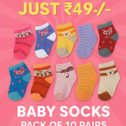 Newborn Trendz Premium 10 Pairs Baby Socks Set – 0‑6 Months Unisex