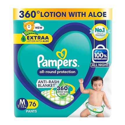Pampers Baby Diapers – Size M (6–11 kg) | Up to 12-Hour Dryness