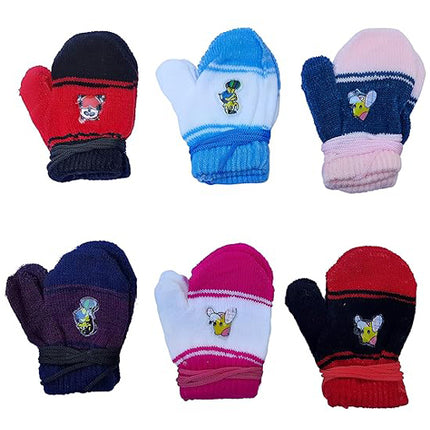 Baby Winter Mittens – Pack of 6 Warm & Soft Fleece Gloves for Infants & Toddlers