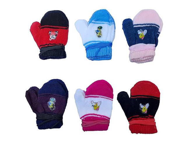 Baby Winter Mittens – Pack of 6 Warm & Soft Fleece Gloves for Infants & Toddlers