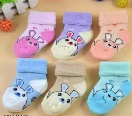 Baby Winter Towel Socks – Pack of 6 (0-12 Months)