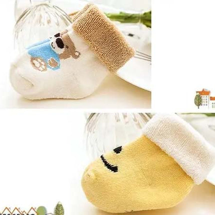 Baby Winter Towel Socks – Pack of 6 (0-12 Months)