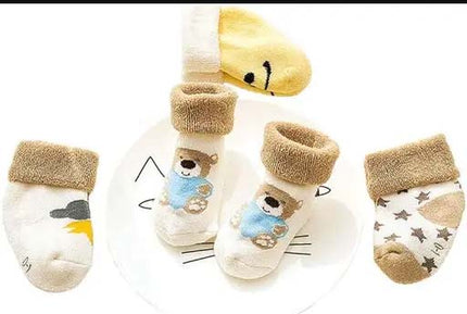 Baby Winter Towel Socks – Pack of 6 (0-12 Months)