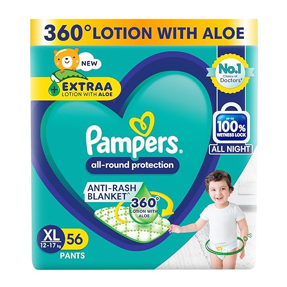 Pampers Baby Diapers – XL Size (12–17 kg) | All-Day Dryness & Comfort